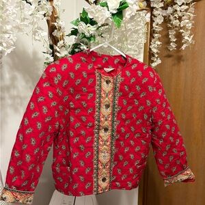 Vera Bradley Vintage 80’s CroppedRed Paisley Quilted Jacket Grandmacore